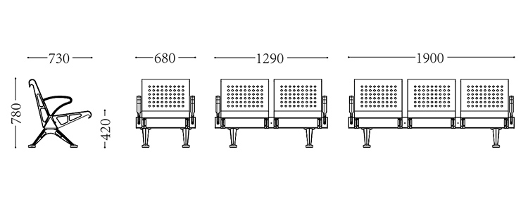 鋁合金機(jī)場椅/等候椅-SJ908(圖2) undefined