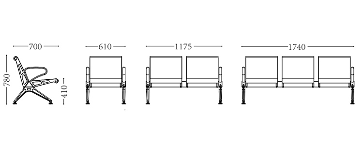 鋼機(jī)場椅/等候椅-SJ708C(圖2) undefined