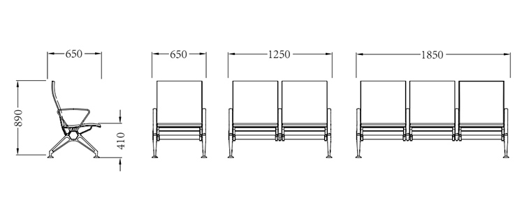 PU機(jī)場椅/等候椅/排椅 -SJ9090(圖1) undefined